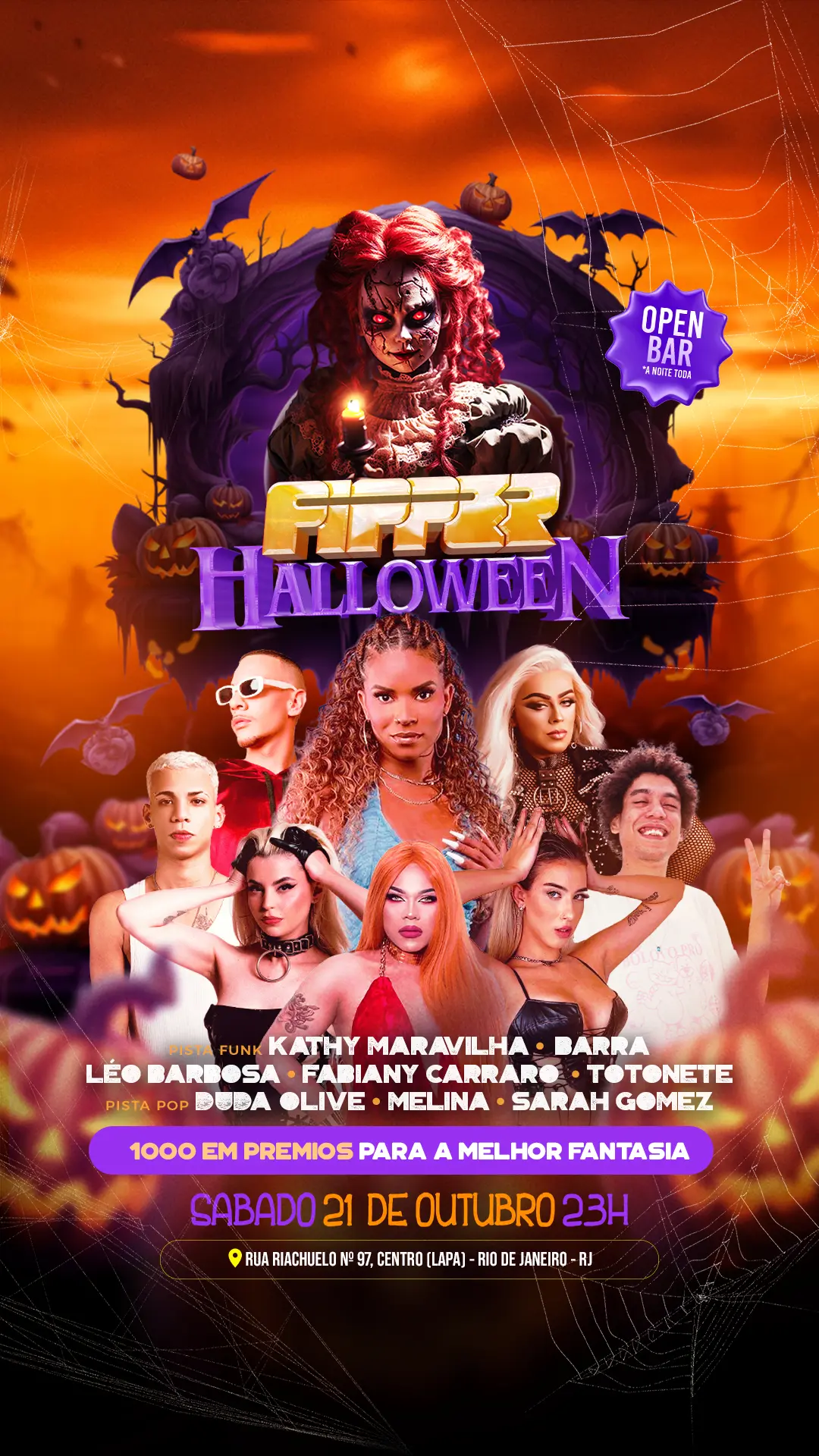 28/10 - SÁBADO TEM MEGA FESTA DE HALLOWEEN